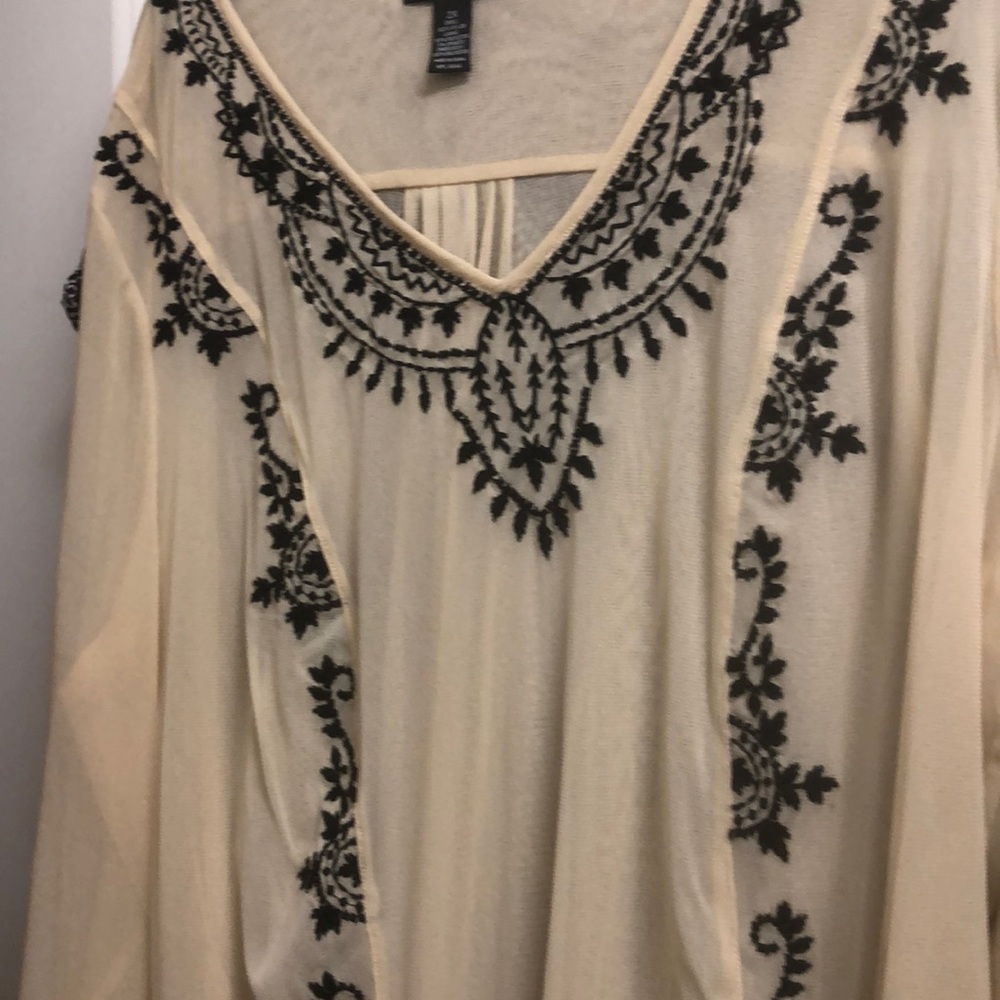 Cream and black shirt see-through